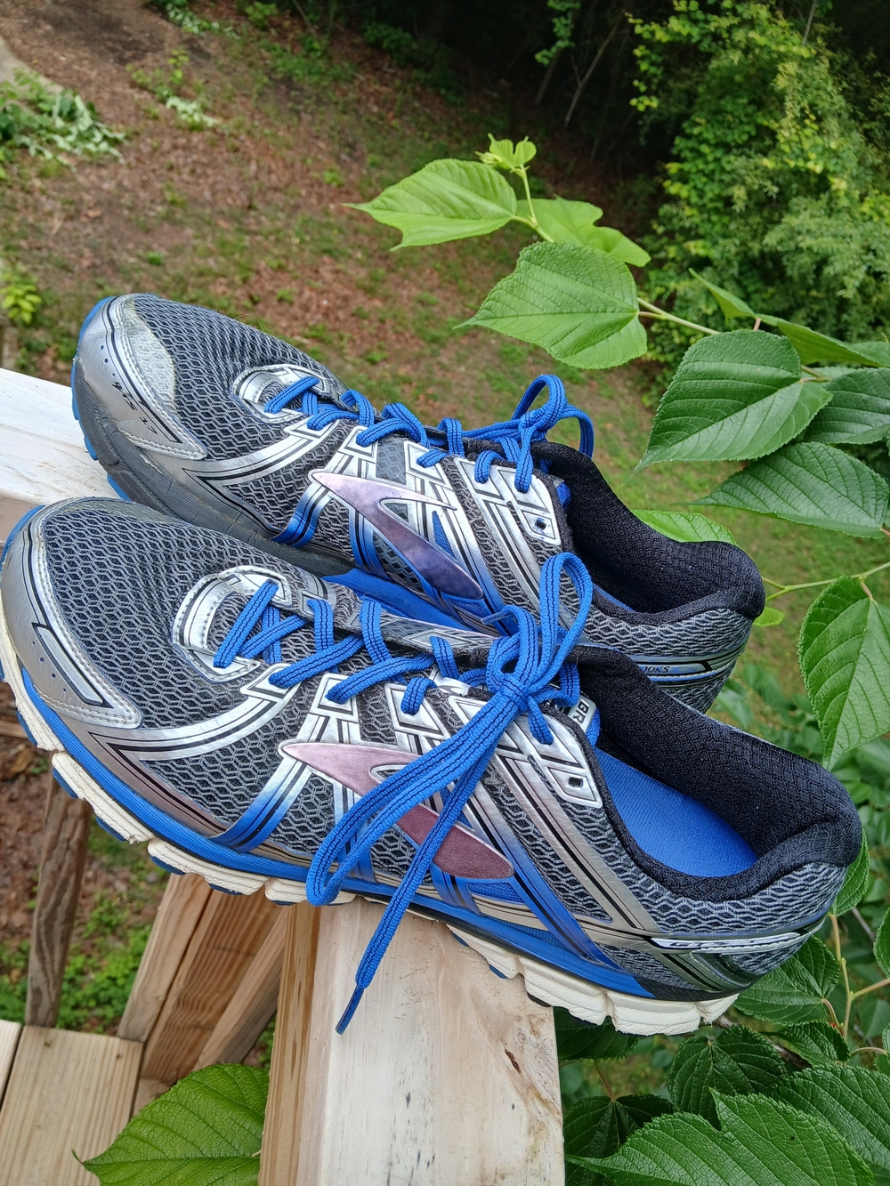 Brooks Men's Athletic Running Shoes - Blue, Gray & Silver Accents